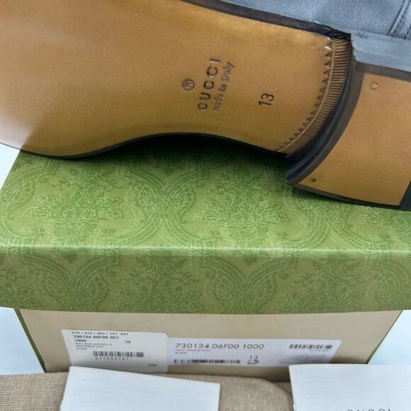 Men's Gucci interlocking G leather loafers size 13 made in Italy - Picture 6 of 11